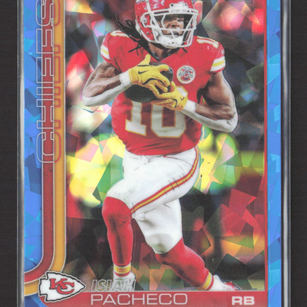 2025 Topps Chrome Isiah Pacheco #149 Blue Sapphire Refractor