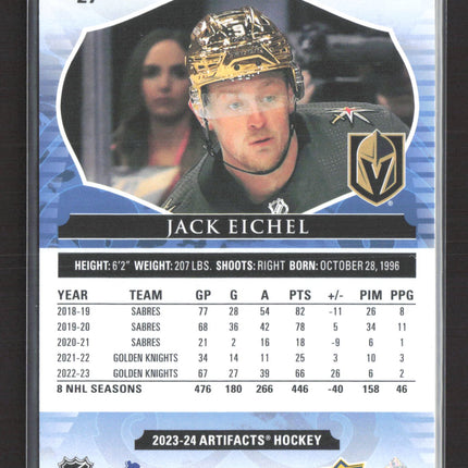 2023 Upper Deck Artifacts Jack Eichel #27 Blue 220/499