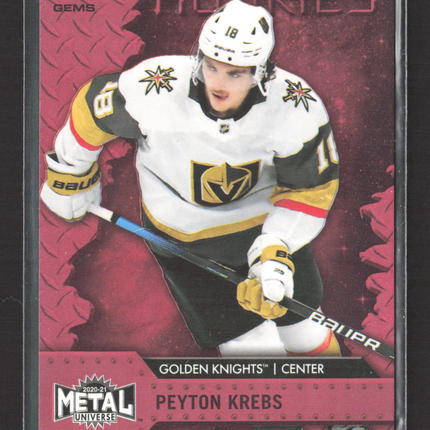 2021 SkyBox Metal Universe Precious Metal Gems Peyton Krebs #130 Red /100
