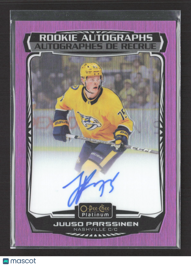 2023 O-Pee-Chee Platinum Juuso Parssinen #R-PA Matte Pink Auto