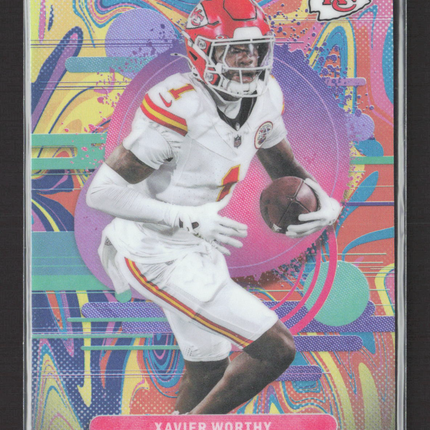 2025 Topps Finest Xavier Worthy #168 Uncommon Oil Spill