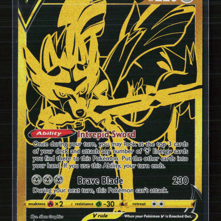 Pokemon 2020 Sword & Shield Zacian V Etched UR #SWSH076
