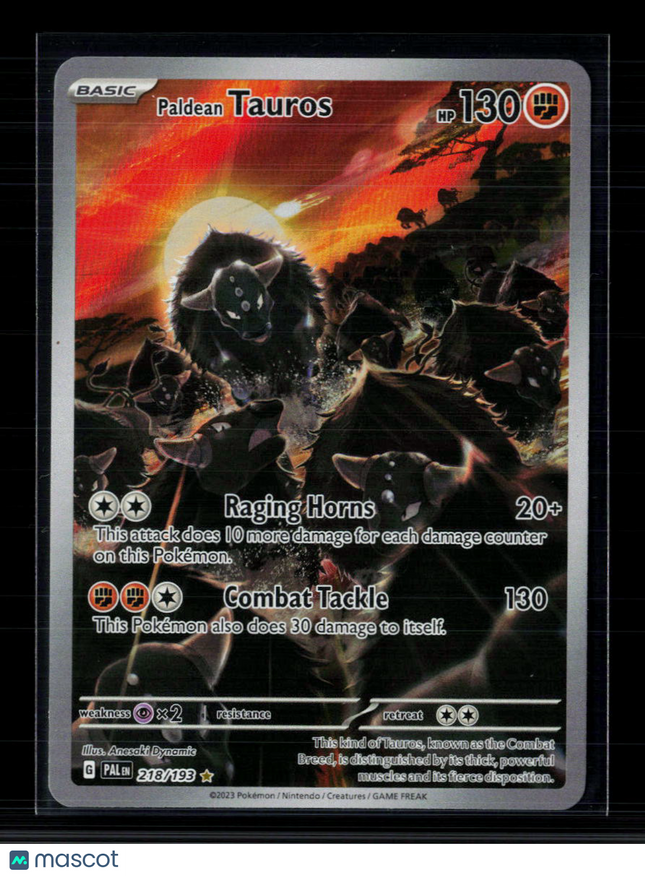 Pokemon 2023 Paldea Evolved Paldean Tauros #218/193