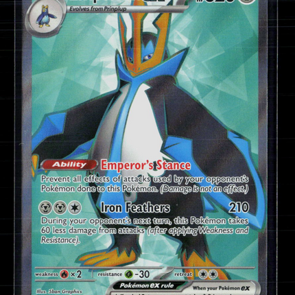 Pokemon 2025 Scarlet & Violet Phantasmal Flames Empoleon EX FA #114/94