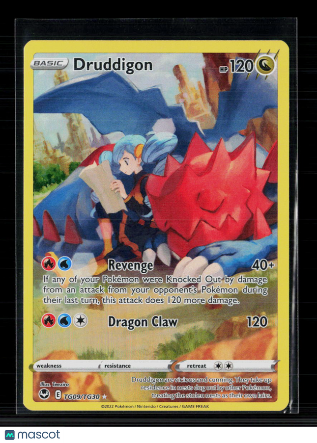 Pokemon 2022 Silver Tempest Druddigon CHR #TG09/TG30
