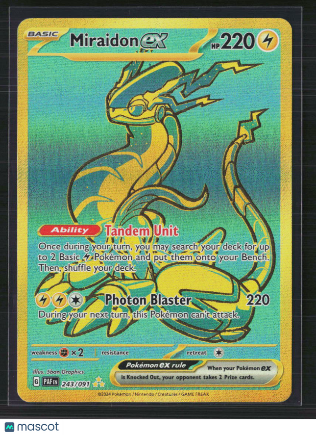 Pokemon 2024 Paldean Fates Miraidon EX HR #243/91