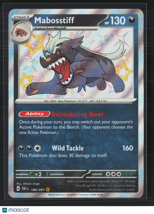 Pokemon 2024 Paldean Fates Mabosstiff SSR #188/91