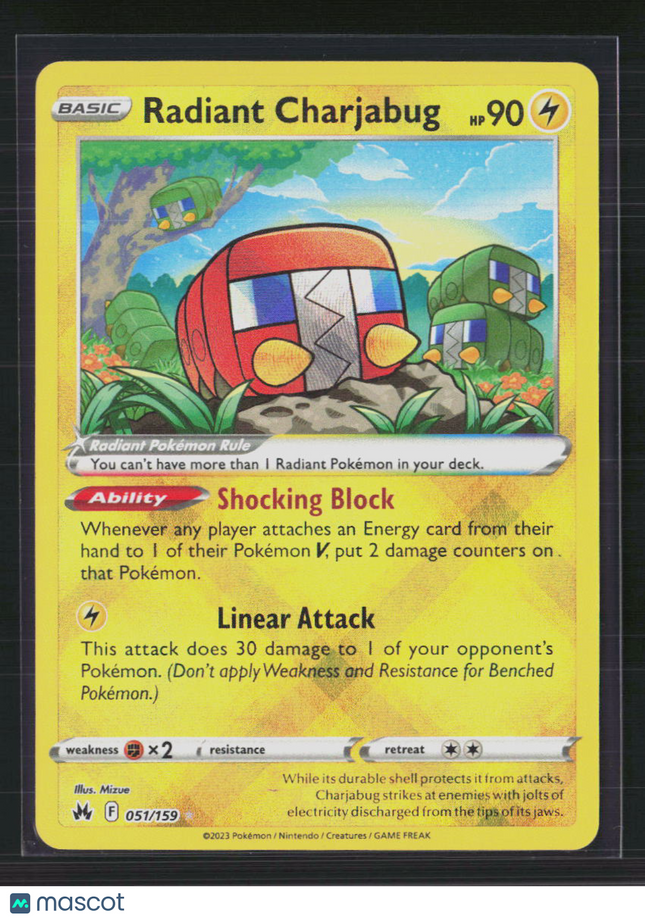 Pokemon 2023 Crown Zenith Radiant Charjabug #51/159