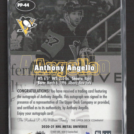 2021 SkyBox Metal Universe Anthony Angello #PP-44 Auto