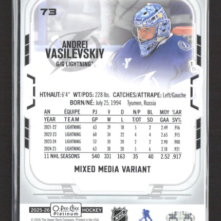 2026 O-Pee-Chee Platinum Andrei Vasilevskiy #73 Mixed Media Variant