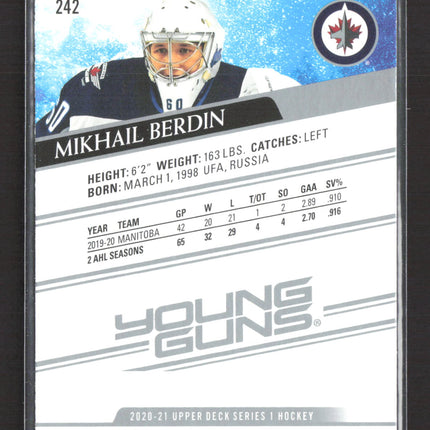 2020 Upper Deck Series 1 Young Guns Mikhail Berdin #242