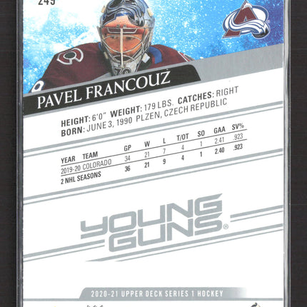 2020 Upper Deck Series 1 Young Guns Pavel Francouz #249