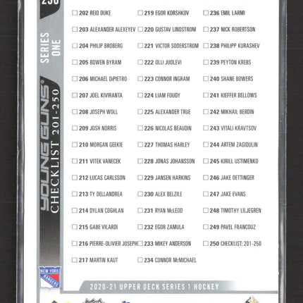 2020 Upper Deck Series 1 Young Guns Vitali Kravtsov Alexis Lafreniere #250