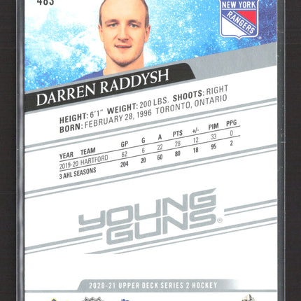 2021 Upper Deck Series 2 Young Guns Darren Raddysh #483