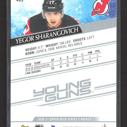 2021 Upper Deck Series 2 Young Guns Yegor Sharangovich #489