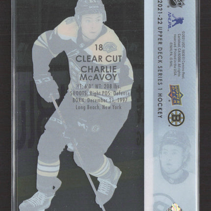 2021 Upper Deck Series 1 Clear Cut Charlie McAvoy #18
