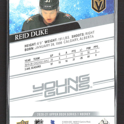 2020 Upper Deck Series 1 Young Guns Reid Duke #202