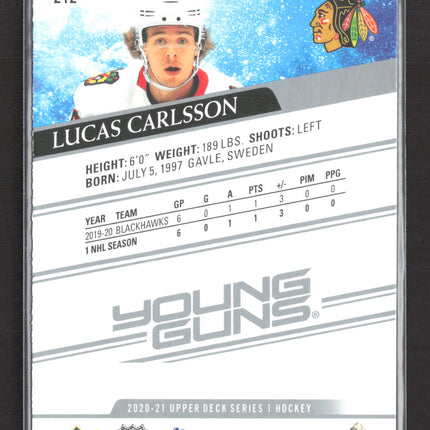 2020 Upper Deck Series 1 Young Guns Lucas Carlsson #212