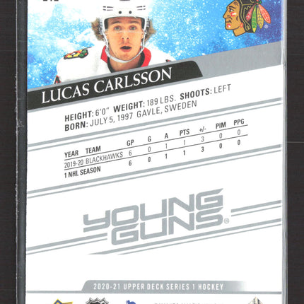2020 Upper Deck Series 1 Young Guns Lucas Carlsson #212
