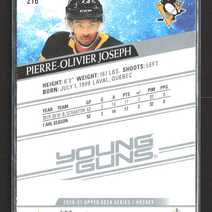 2020 Upper Deck Series 1 Young Guns Pierre-Olivier Joseph #216