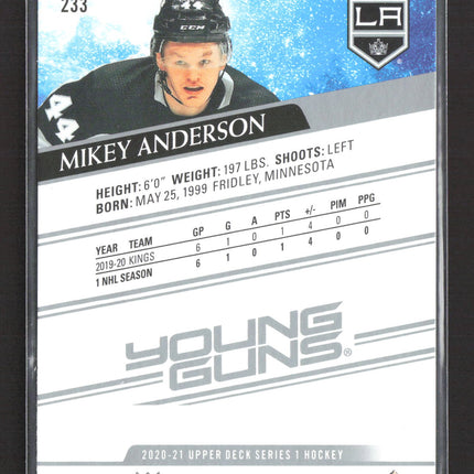 2020 Upper Deck Series 1 Young Guns Mikey Anderson #233