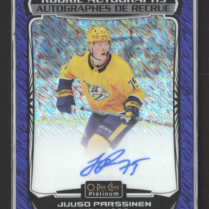 2023 O-Pee-Chee Platinum Juuso Parssinen #R-PA Blue Traxx Auto