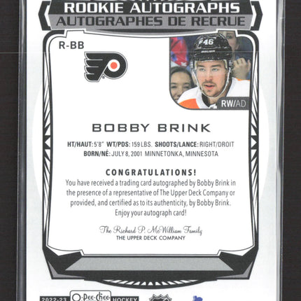 2023 O-Pee-Chee Platinum Bobby Brink #R-BB Auto