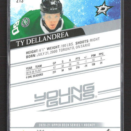 2020 Upper Deck Series 1 Young Guns Ty Dellandrea #213