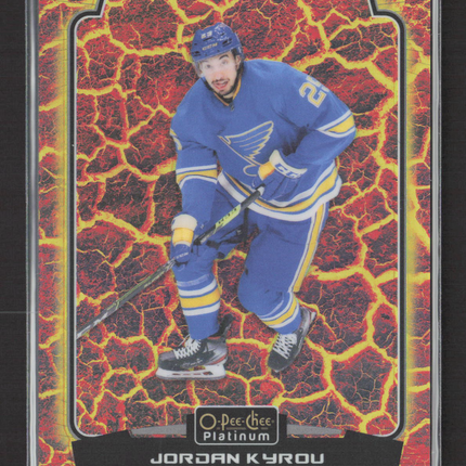 2023 O-Pee-Chee Platinum Jordan Kyrou #12 Hot Magma 249/499