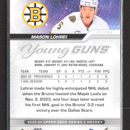 2024 Upper Deck Series 2 Young Guns Deluxe Mason Lohrei #497 233/250