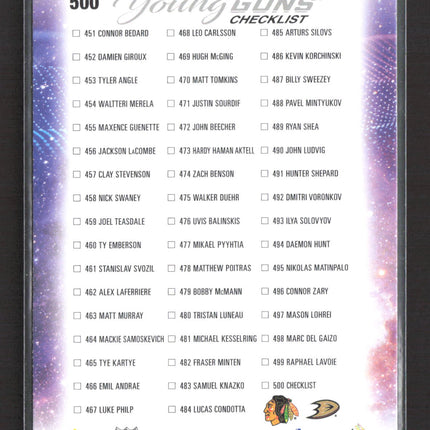 2024 Upper Deck Series 2 Young Guns Leo Carlsson Connor Bedard #500 Checklist