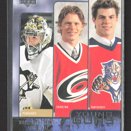 2003 UD Young Guns Marc-Andre Fleury Nathan Horton Eric Staal #245 Checklist