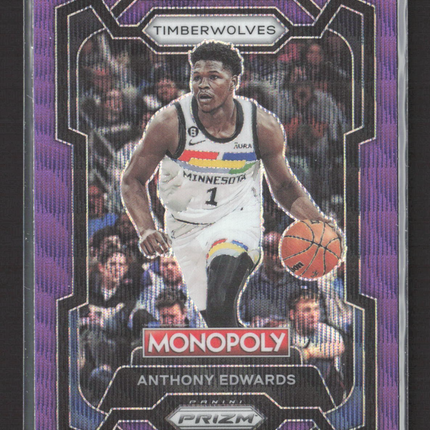 2024 Panini Prizm Monopoly Anthony Edwards #52 Purple Wave