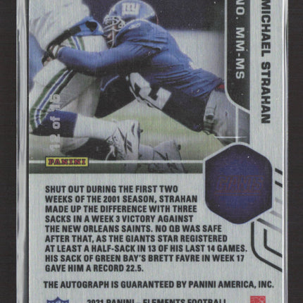 2021 Panini Elements Football Mettle Moments Michael Strahan #MM-MS Auto /15