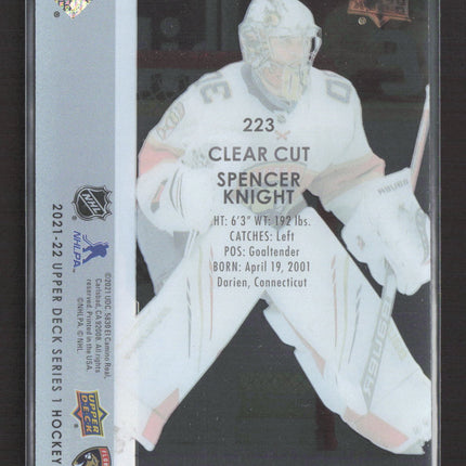 2021 Upper Deck Series 1 Young Guns Spencer Knight #223 Clear Cut