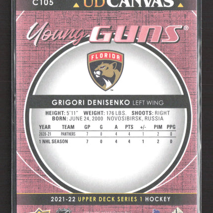 2021 Upper Deck Series 1 UD Canvas Young Guns Grigori Denisenko #C105