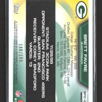 2008 Topps Chrome Flight to 420 Brett Favre #BFC-228 Refractor /199