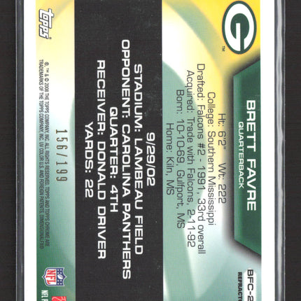2008 Topps Chrome Flight to 420 Brett Favre #BFC-295 Refractor /199