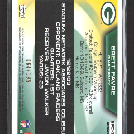 2008 Topps Chrome Flight to 420 Brett Favre #BFC-343 Refractor /199