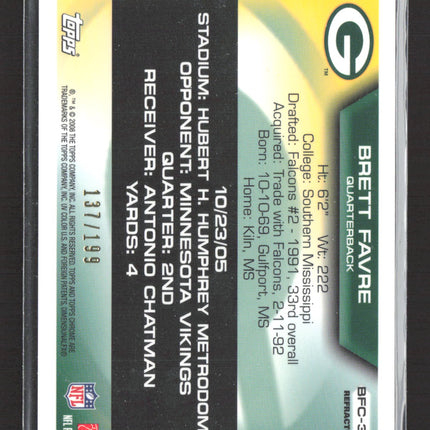 2008 Topps Chrome Flight to 420 Brett Favre #BFC-390 Refractor /199