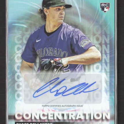 2025 Topps Stadium Club Concentration Chase Dollander #TVA-CD 26/99 RC Auto