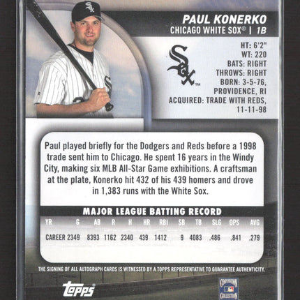 2025 Topps Stadium Club Paul Konerko #SCBA-PK Auto yellow