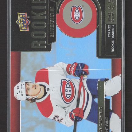 2022 Upper Deck Series 1 Rookie Retrospective Cole Caufield #RR-9