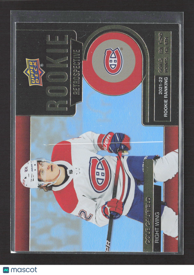 2022 Upper Deck Series 1 Rookie Retrospective Cole Caufield #RR-9