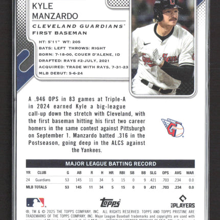 2025 Topps Pristine Kyle Manzardo #37 32/50