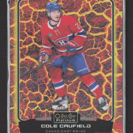 2023 O-Pee-Chee Platinum Cole Caufield #144 Hot Magma 107/499