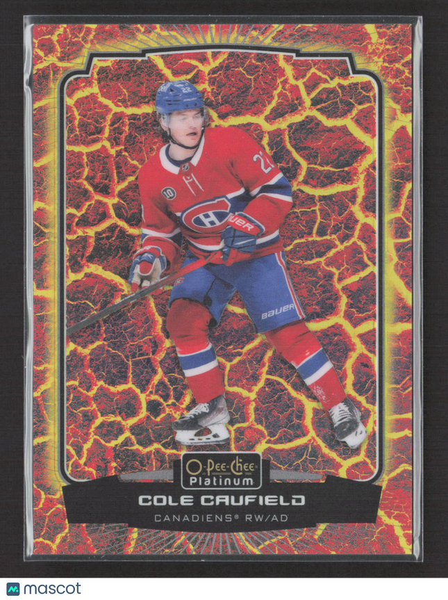 2023 O-Pee-Chee Platinum Cole Caufield #144 Hot Magma 107/499