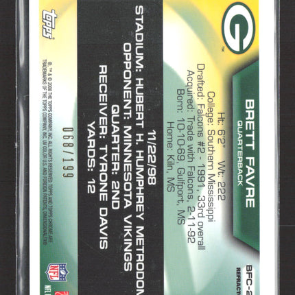 2008 Topps Chrome Flight to 420 Brett Favre #BFC-202 Refractor /199