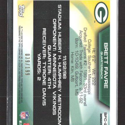 2008 Topps Chrome Flight to 420 Brett Favre #BFC-203 Refractor /199