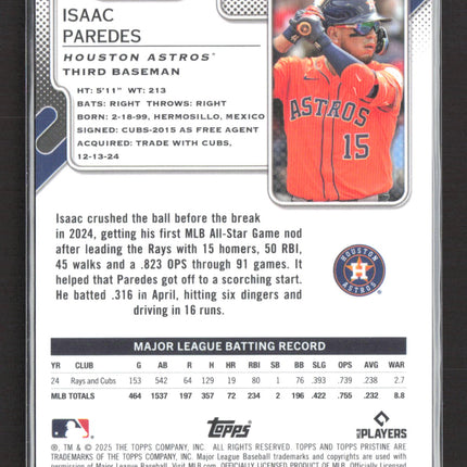2025 Topps Pristine Isaac Paredes #163 Gold 08/50